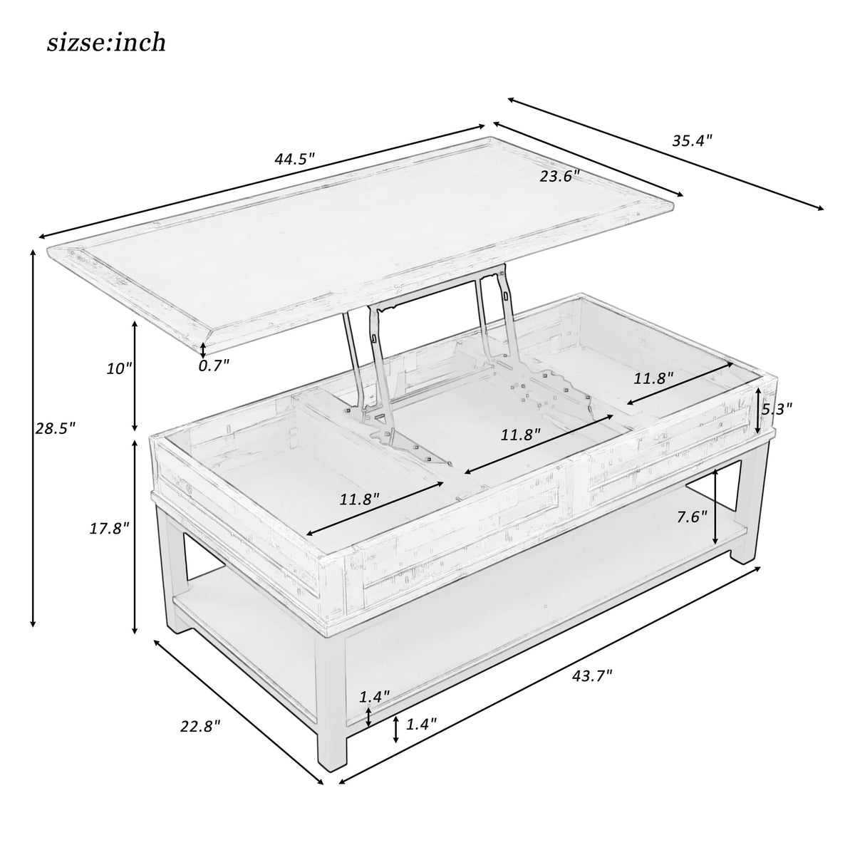 Lift Top Coffee Table X411
