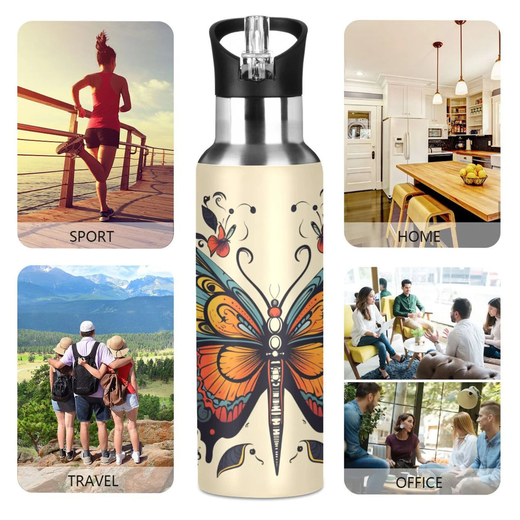 Kids Stainless Steel Insulated Water Bottle with Straw Lid 20 oz R77618