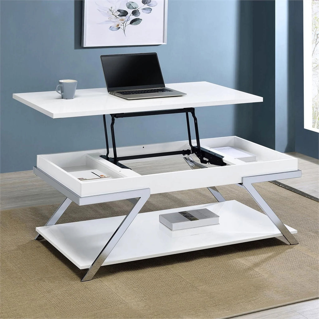 Contemporary Wood Lift Top Coffee Table V59428