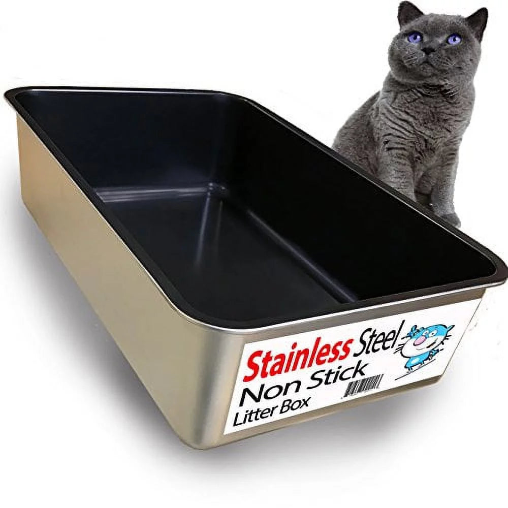 XL Non-Stick Stainless Steel Cat Litter Box U593