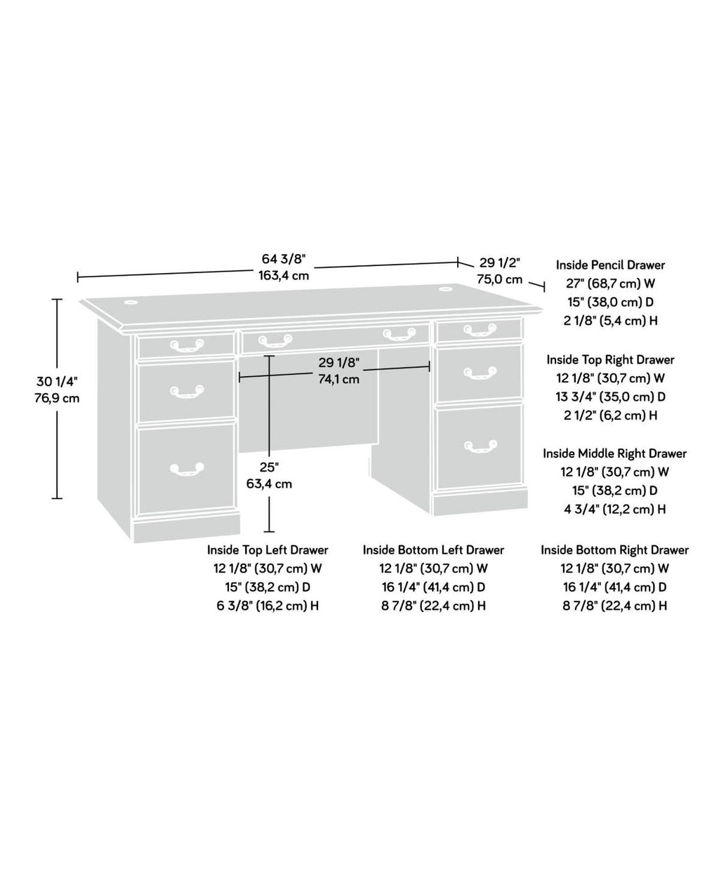Milled Cherry Executive Desk X63336
