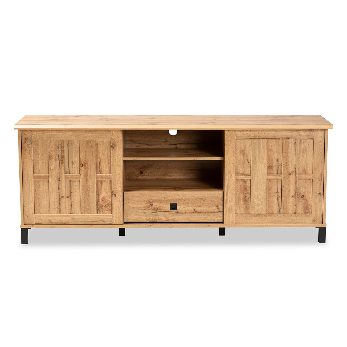 Oak Brown Wood 2-Door TV Stand V479507