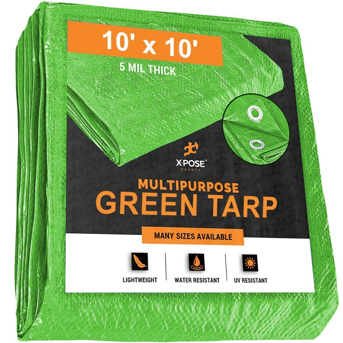 10 x 10 ft Green Poly Tarps Case of 20 Z439095