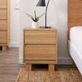 Modern Wood 2-Drawer Nightstand with Square Legs K5291