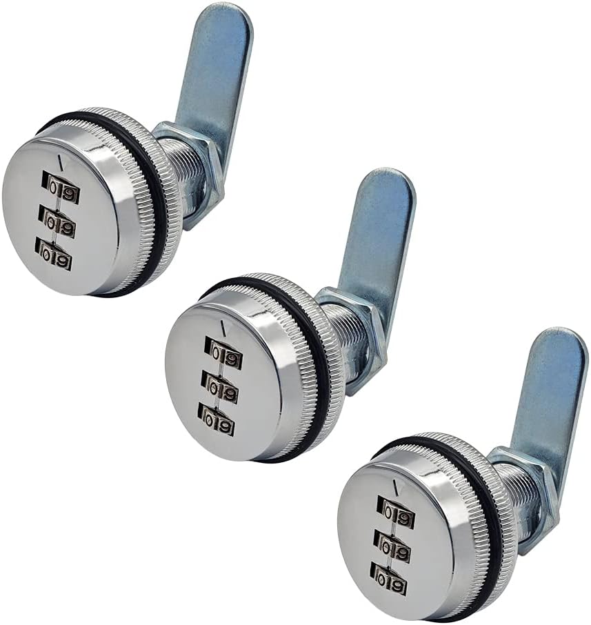 3 Packs Black 20mm Digital Combination Cabinet Lock P977799