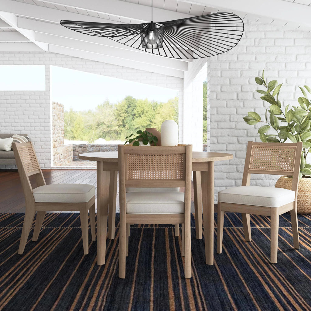 5-Piece Brown Wood Round Dining Set G1579
