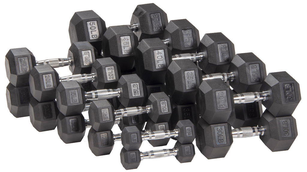 10LBs Rubber Encased Hex Dumbbell F68627