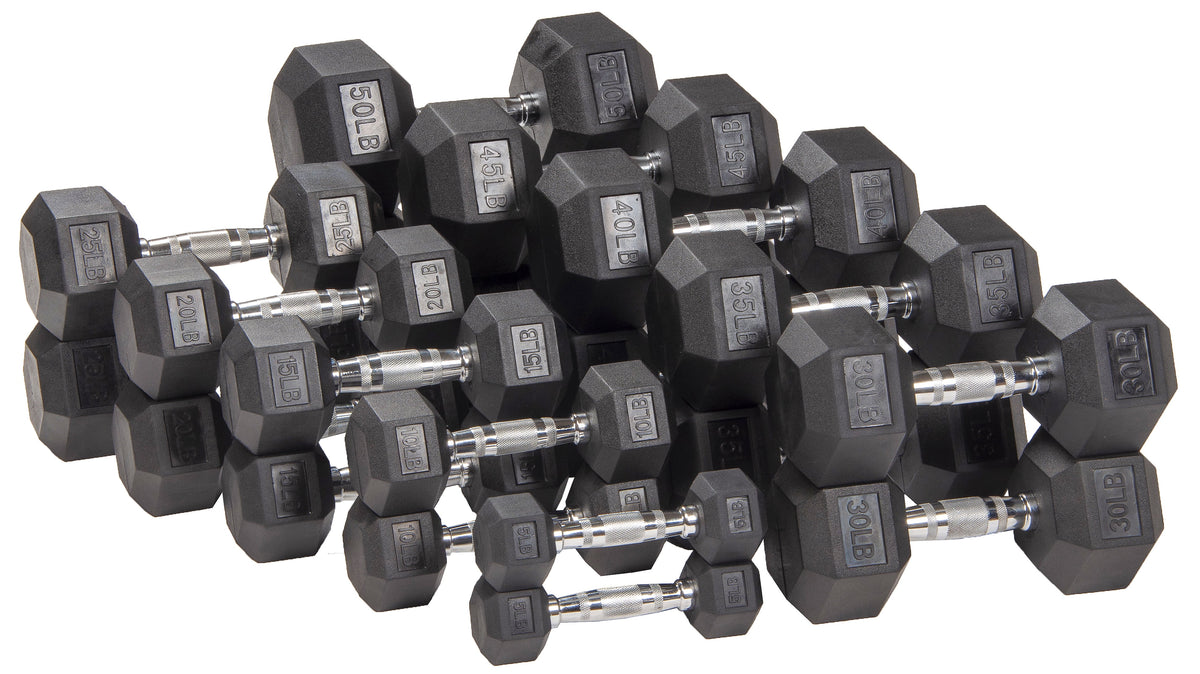 10LBs Rubber Encased Hex Dumbbell F68627