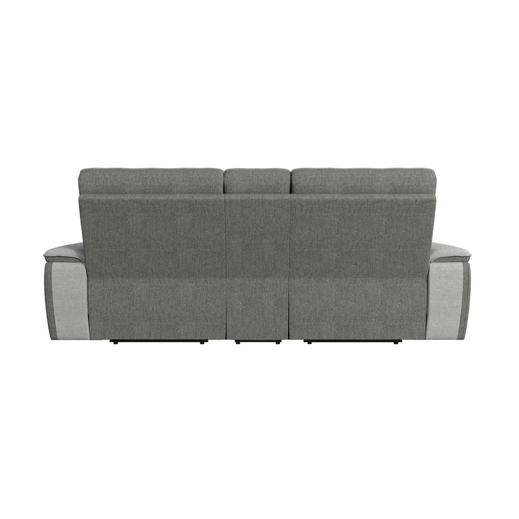 Taupe Gray Fabric Double Reclining Loveseat U470