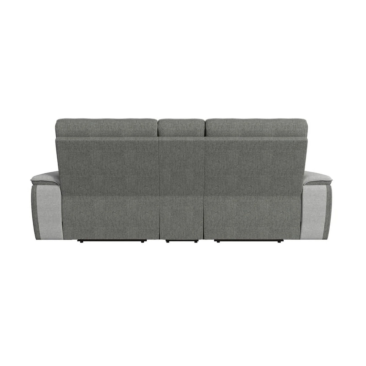Taupe Gray Fabric Double Reclining Loveseat U470