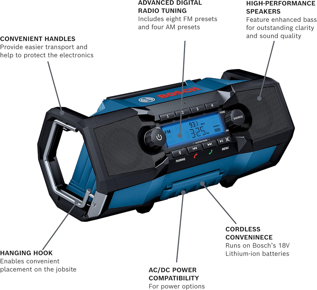 Compact Jobsite Radio with Bluetooth 5.0 G871