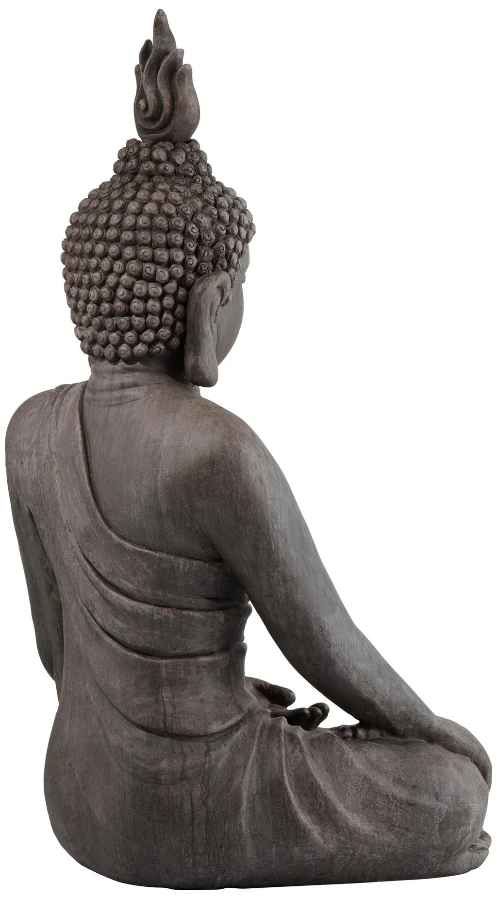 Large Sitting Buddha Statue Sculpture Stone Gray Finish 42" Tall Z837
