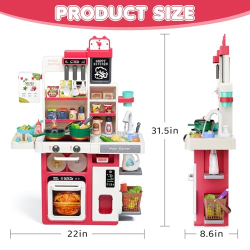 Kids Play Kitchen Set with Sound & Light A9812