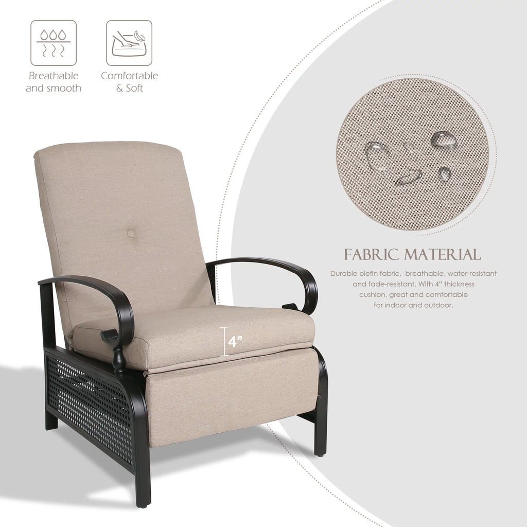 3 Pieces Metal Recliner Conversation Set R834