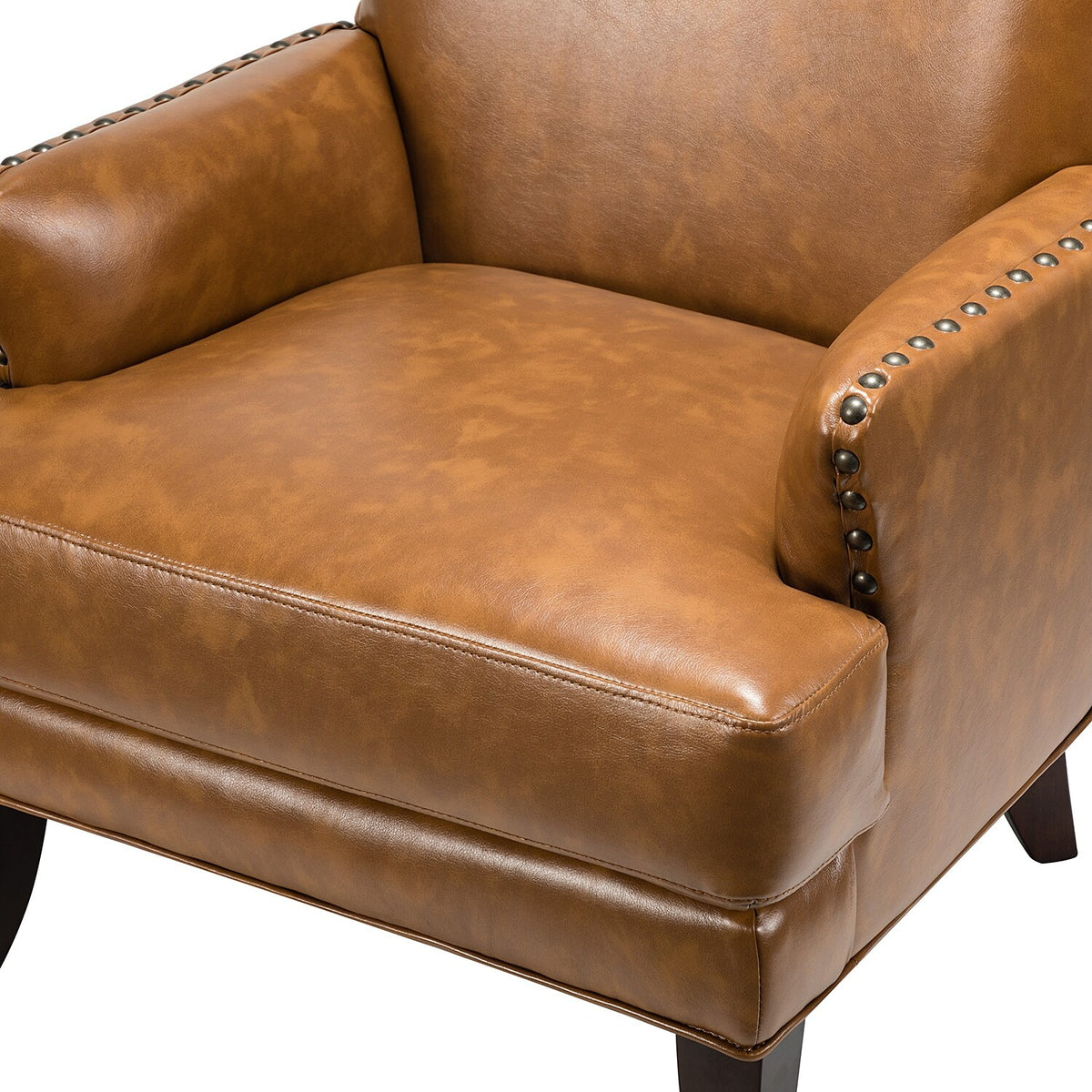 Traditional Wingback Upholstered Armchair with Nailhead Trim Set of 2 L4009