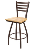 Bronze Swivel Stool with Natural Maple Seat Y1890