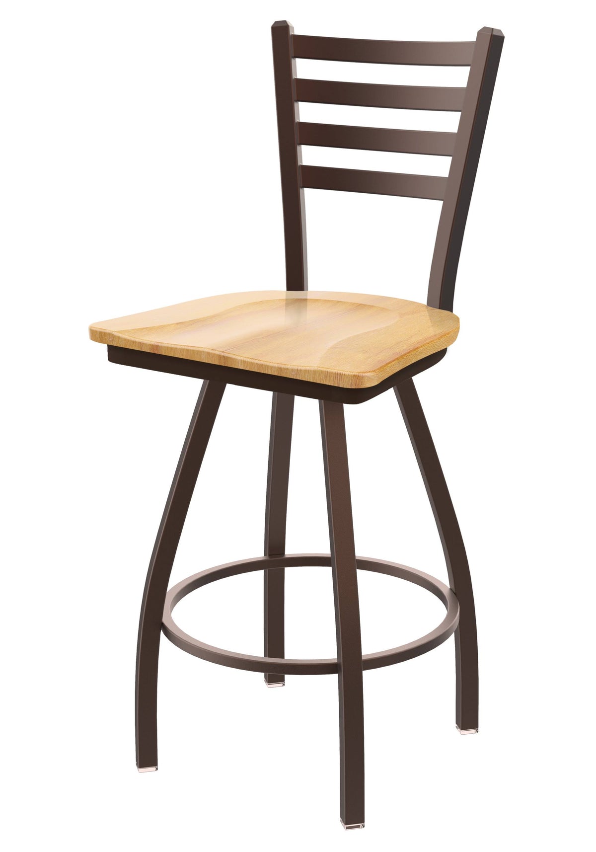 Bronze Swivel Stool with Natural Maple Seat Y1890