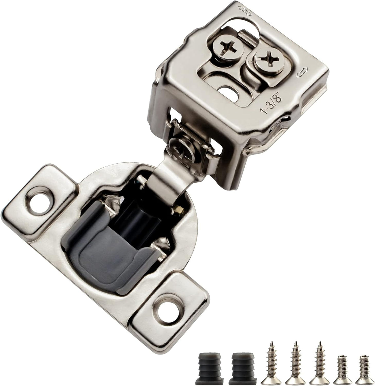 50 Pack Soft Close Cabinet Hinges, 105 Degree, 3 Way Adjustability Z405460