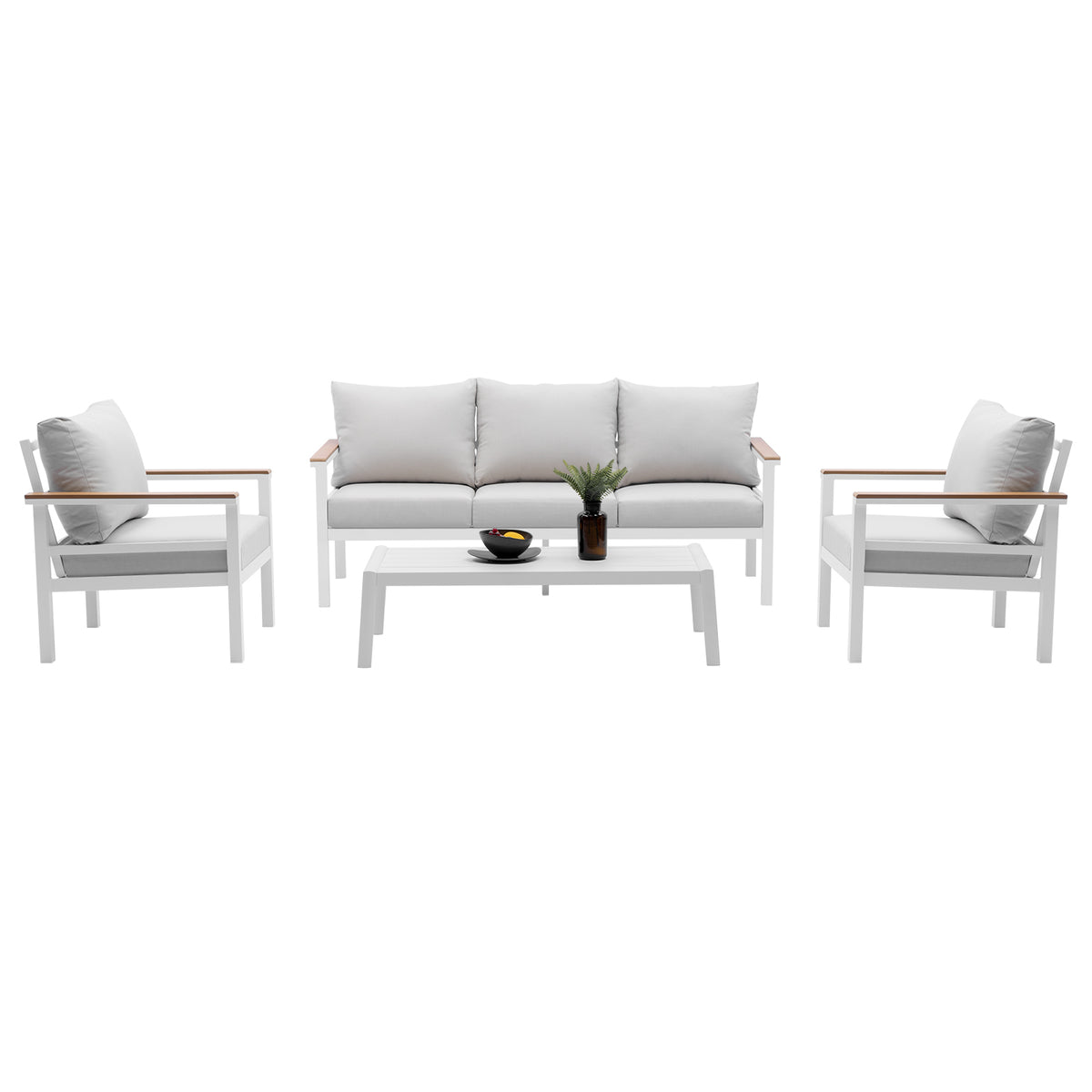 4 Pieces Patio Sectional Sofa Set with Table O1399