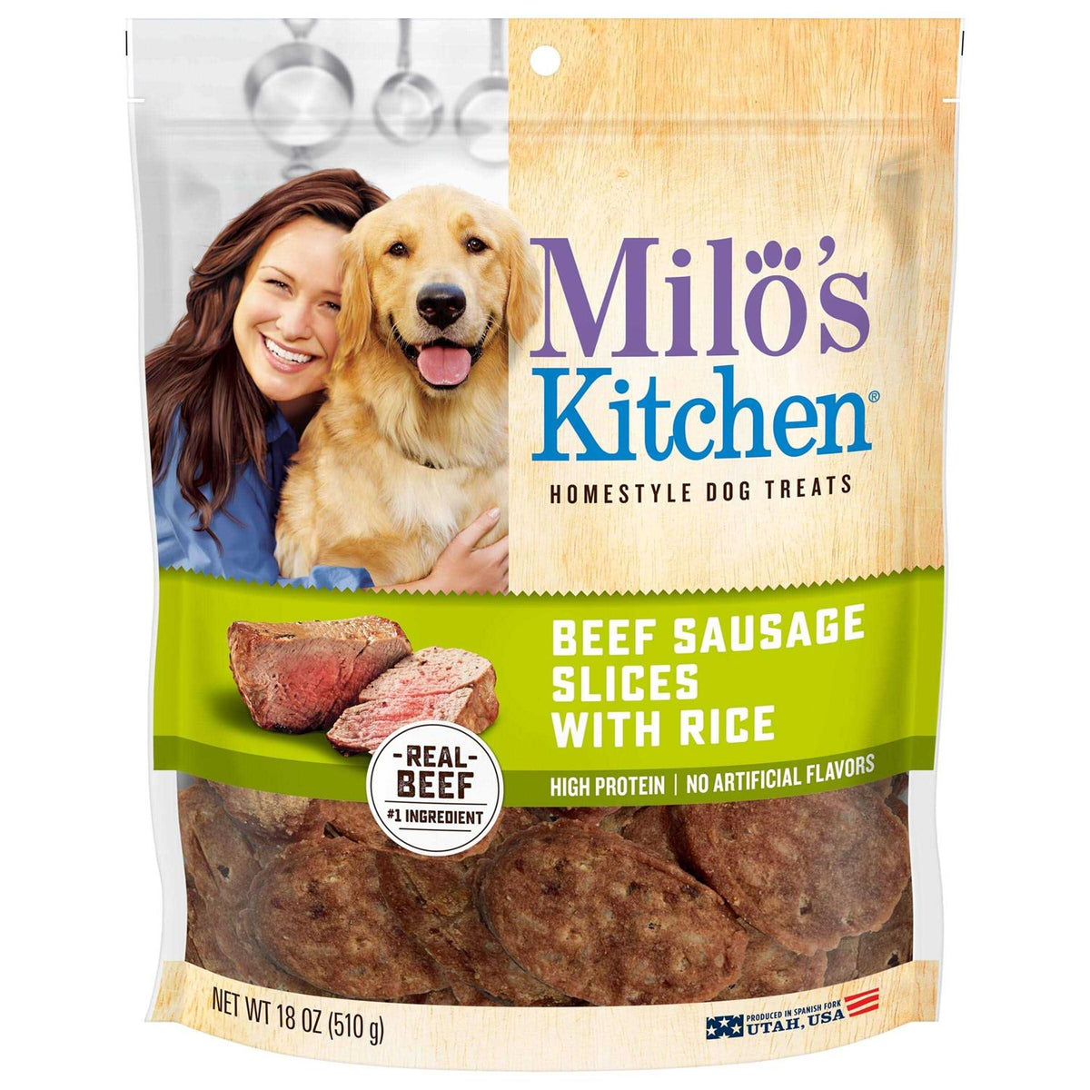 Beef Sausage Slices with Rice Dog Treats A389