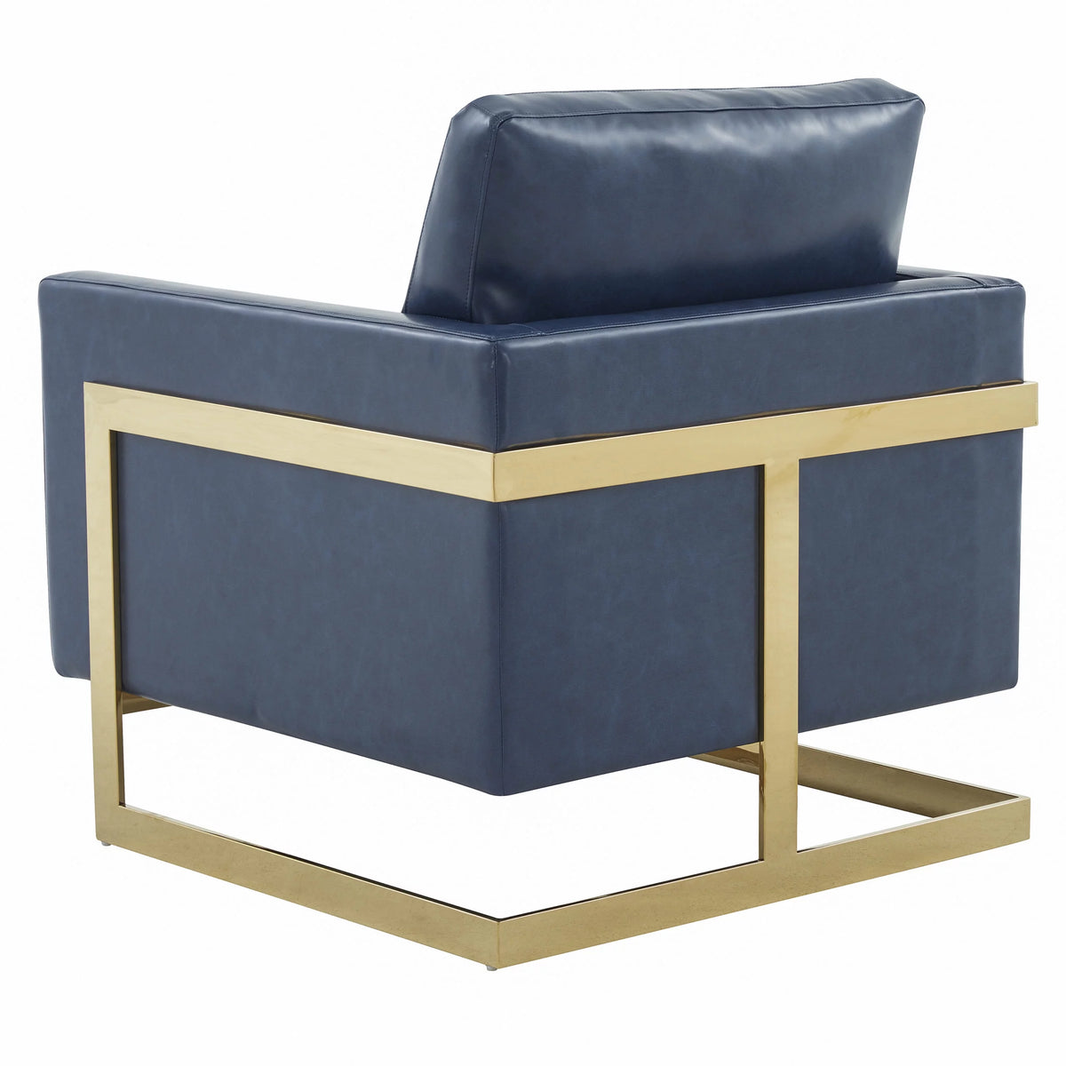 Navy Blue Leather Accent Chair X8657