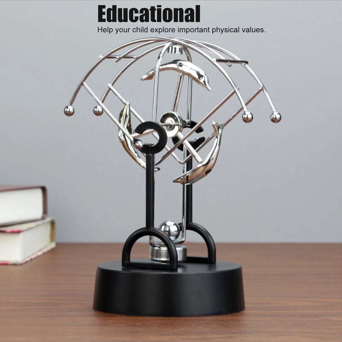 Perpetual Motion Dolphin Desk Toy W837014
