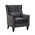 Gray Velvet Wide Armchair N68335