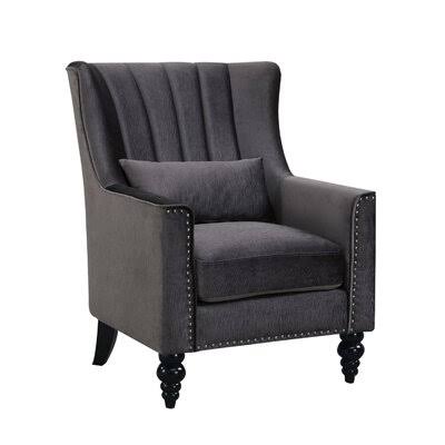 Gray Velvet Wide Armchair N68335