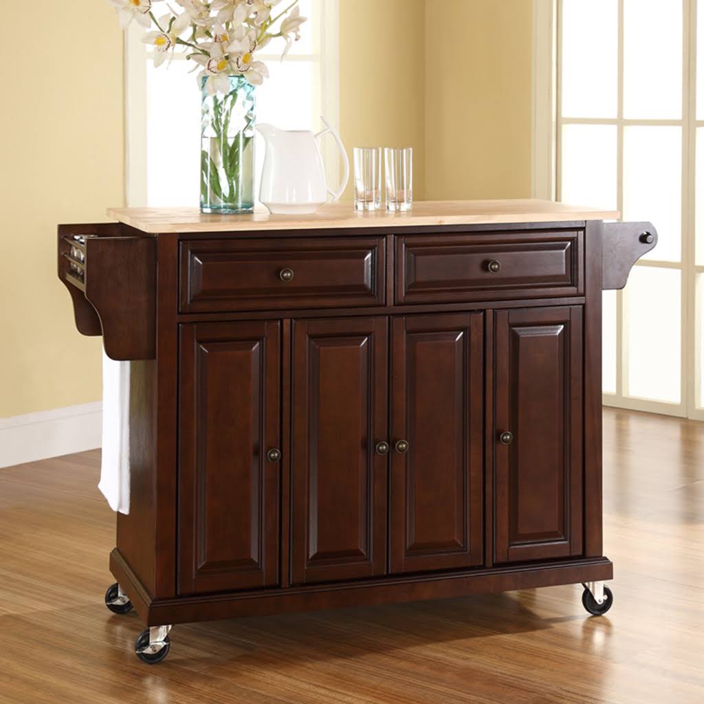 Natural Wood Top Kitchen Cart F551