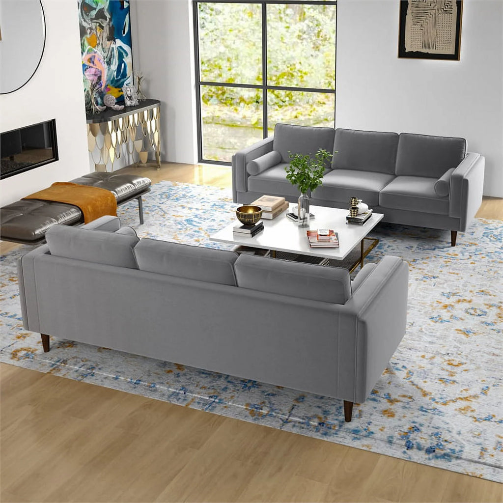 Dark Gray Velvet Sofa Set V72367