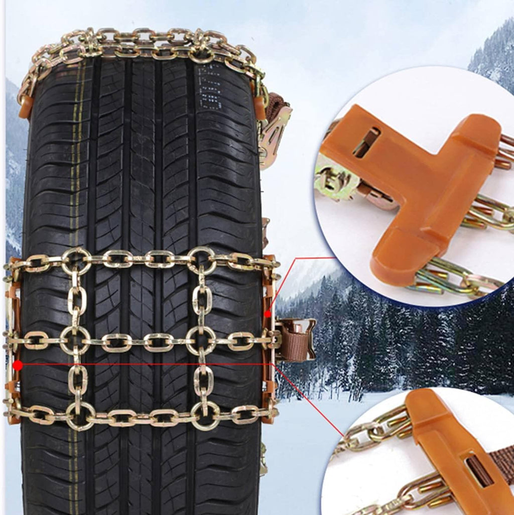 Snow Chains for Car, Truck, SUV, Tire Width 215-315 mm, 6 Pack E7873