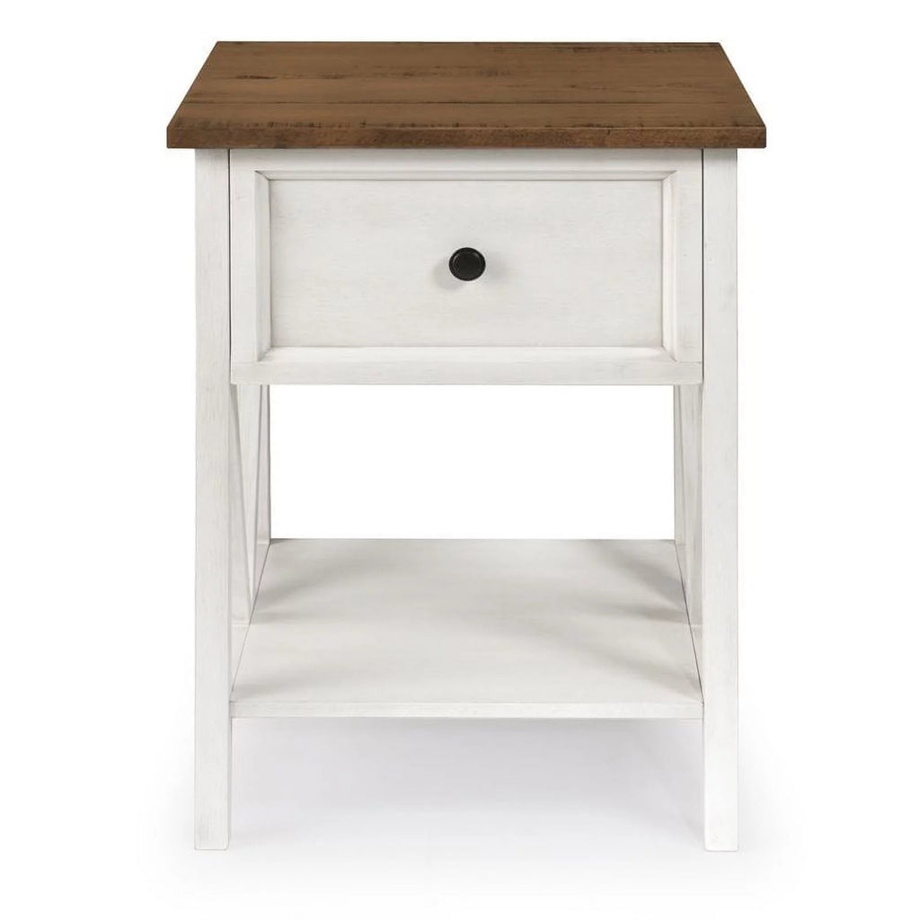 2 Piece Living Room Set with Coffee Table and End Table in White M38775