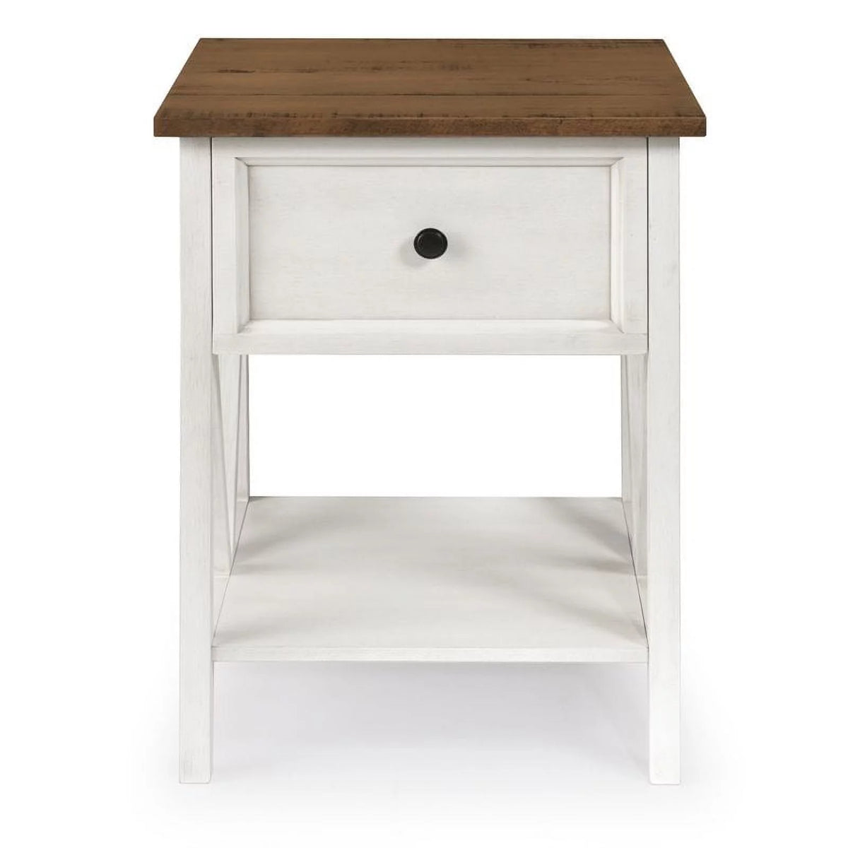 2 Piece Living Room Set with Coffee Table and End Table in White M38775