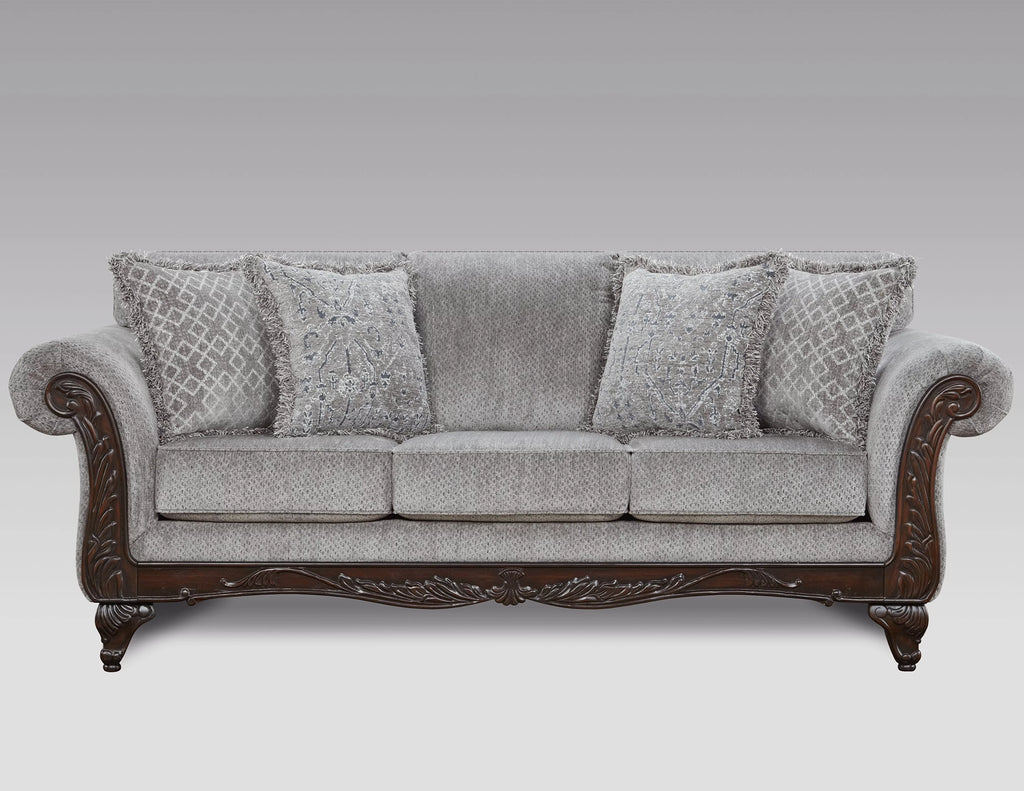 Gray Polyester Sofa and Loveseat Set C343