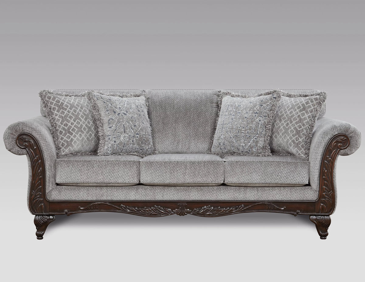 Gray Polyester Sofa and Loveseat Set C343