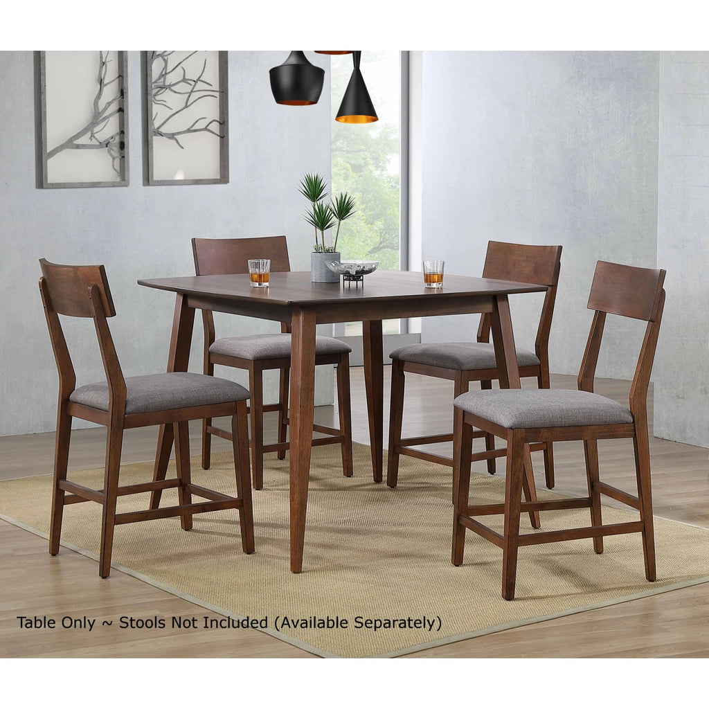 Mid Century 48 in. Square Walnut Wood Dining Table E3303