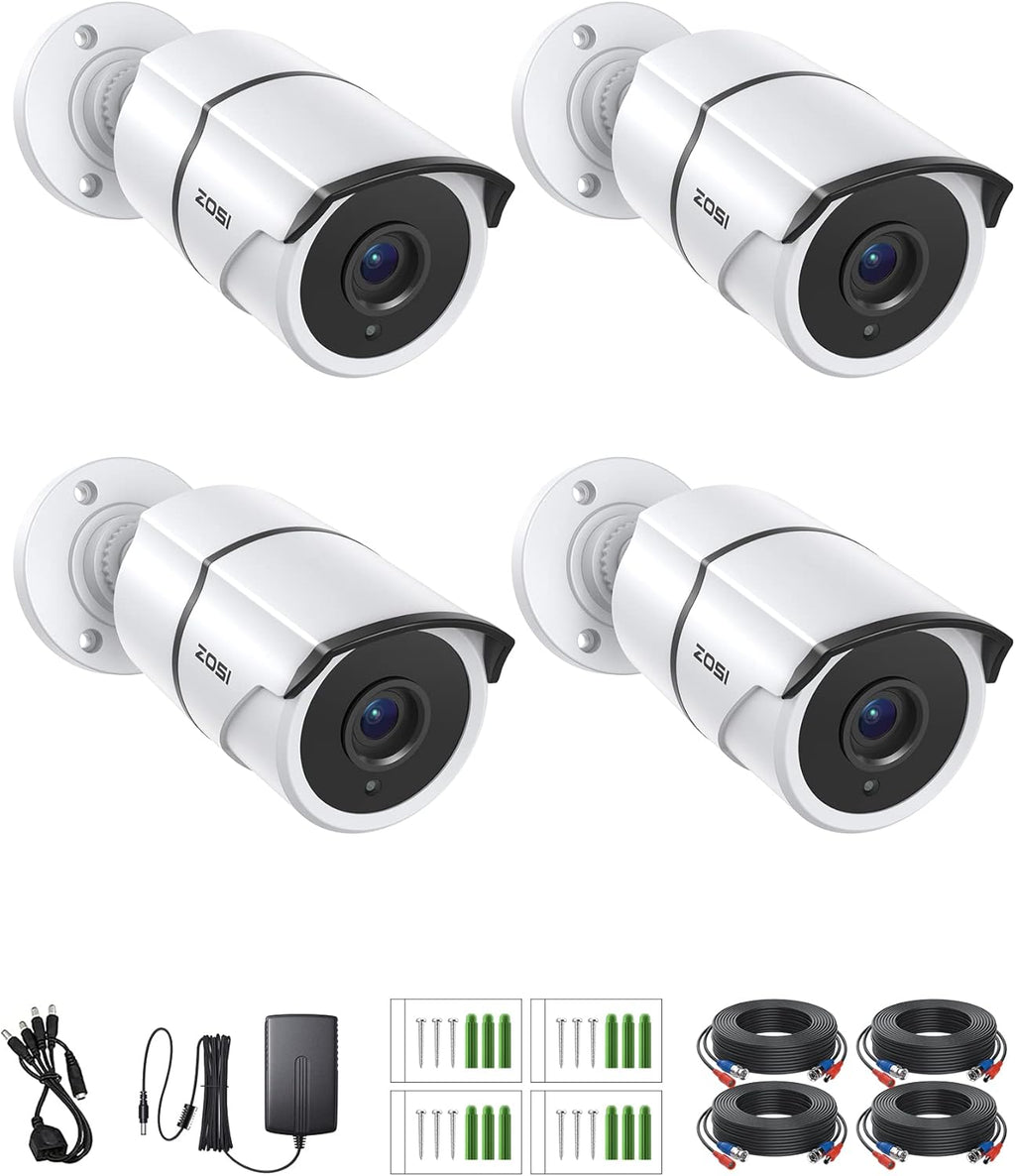 4PACK 1080P HD TVI Security Cameras 120ft Night Vision Waterproof Camera T990